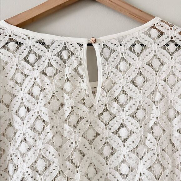 A New Day Long Flare Sleeve Sheer Shirt Lace Top in White Size XXL - Picture 5 of 6